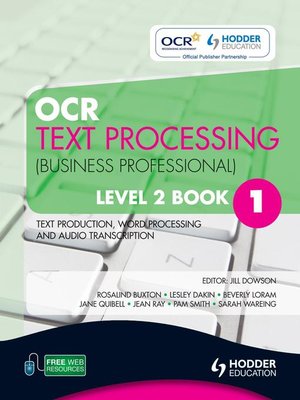 cover image of OCR Text Processing (Business Professional) Level 2 Book 1 Text Production, Word Processing and Audi